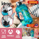 idrop [ 1000ml ] Sports Gym Drinking Water Bottle / Botol Air Minuman Sukan / 1000ML 吨吨桶(圆)(塑料水壶)