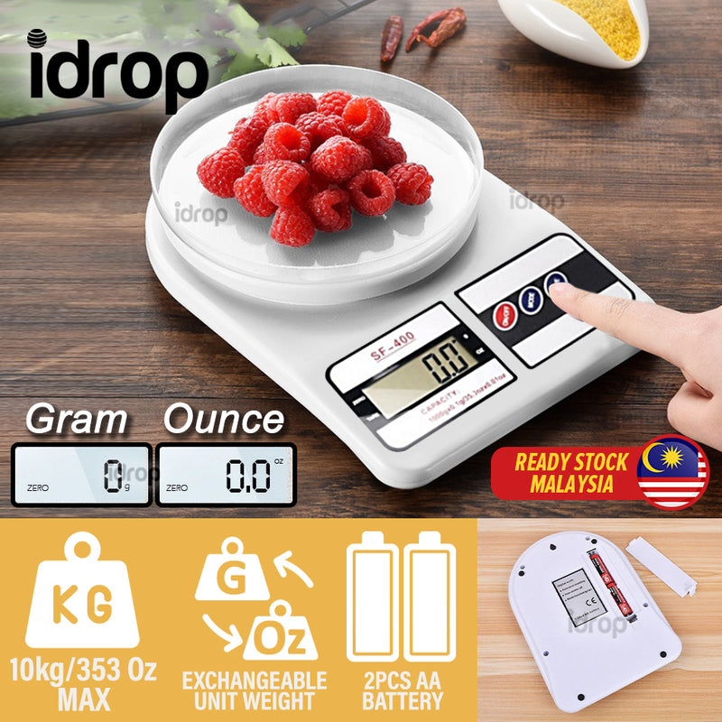 idrop SF-400 Kitchen Digital Electronic Scale 10kg Max / Alat Timbang Elektronik Dapur had 10kg / 厨房数字电子秤 10kg Max