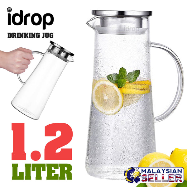 idrop 1.2L TOPSON Glass Water Canteen Jug [ THH-SY1200 ]