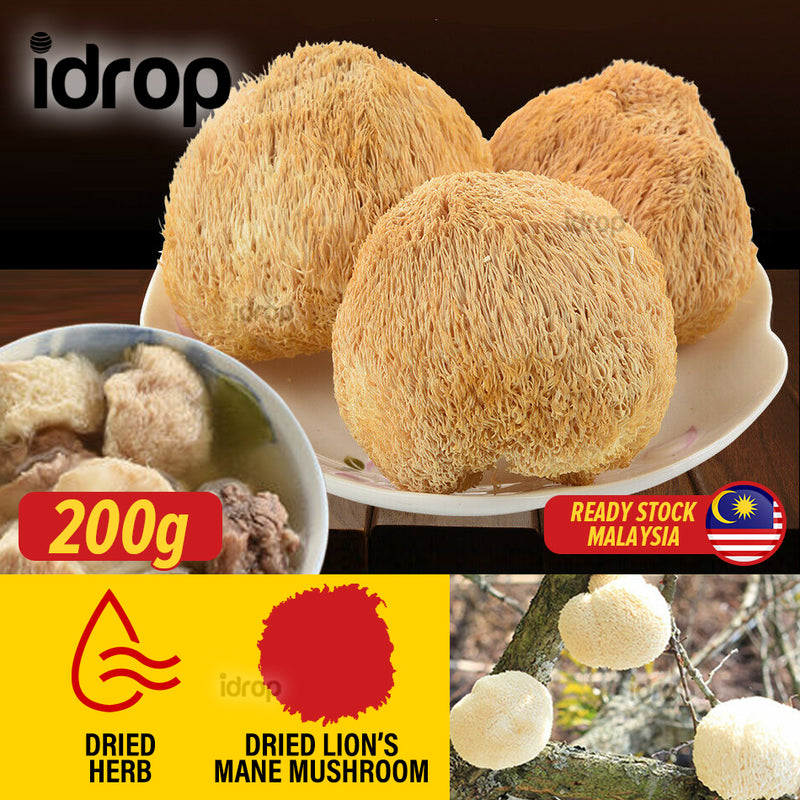 idrop 200g Dried Lion's Mane Mushroom Herb | （200克） 素食名菜特级猴头菇