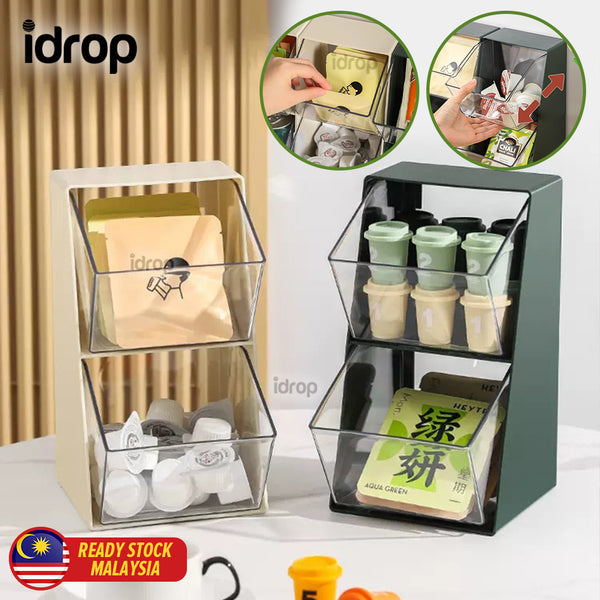 idrop [ 2 LAYER ] Tea Bag & Coffee Capsule Multifunctional Storage Box / Bekas Rak Penyimpanan Uncang Teh & Kopi / 大U口设计多用架(茶包收纳)