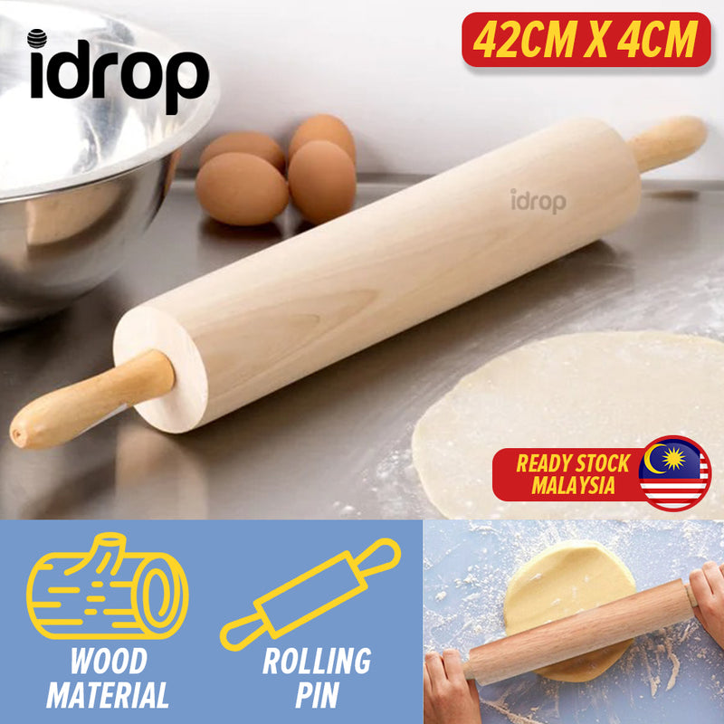 idrop [ 42CM x 4CM ] Movable Stick Kitchen Dough Bakery Rolling Pin / Kayu Penggelek Acuan / 可动棒厨房面团面包店擀面杖