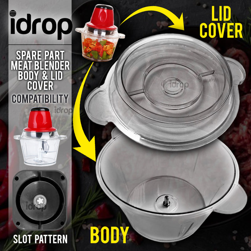 idrop [ Replacement Part ] Meat Blender Body + Lid Cover Spare Part / Alat Bahagian Ganti Mesin Kisar Pengisar