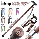 idrop Folding Assembly Trekking Walking Stick Foldable Portable Cane