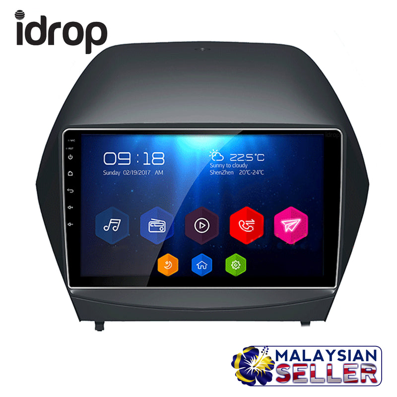 idrop 10 INCH Touch Screen Car Vehicle Monitor - Compatible for HYUNDAI iX35 [2009-2014] - Android ( 6.0 ) Operating System [ DUAL CAMERA is OPTIONAL ]