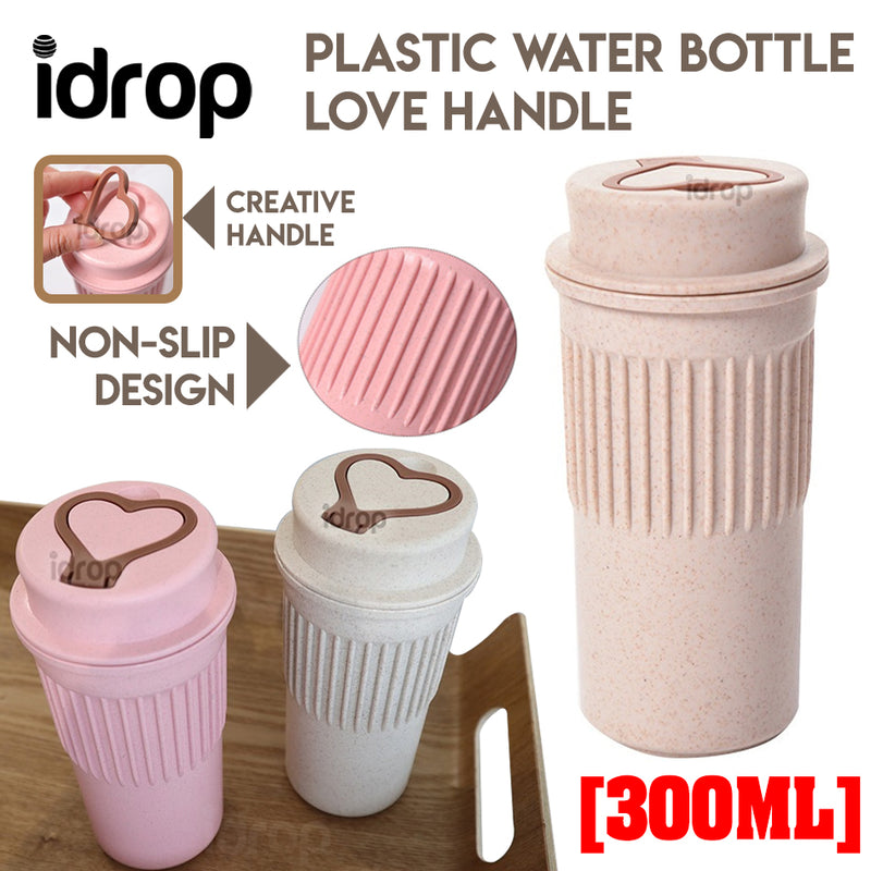 idrop 300ml Plastic Water Bottle Love Handle Folding
