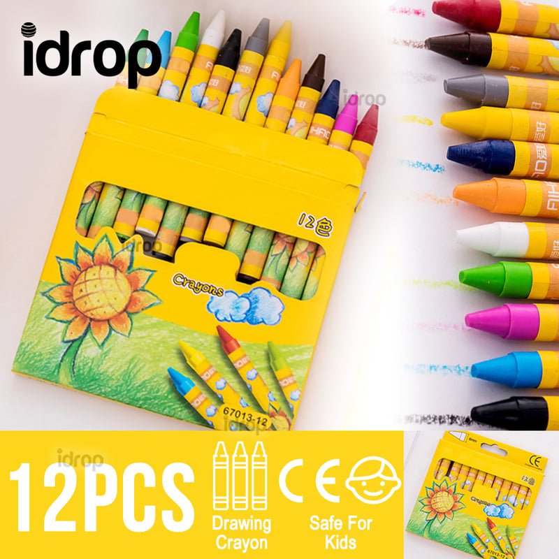 idrop 12pcs Colorful Kids Drawing Crayon