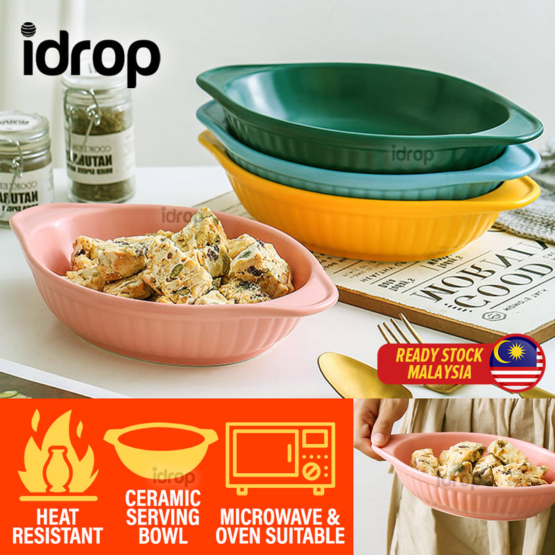 idrop Ceramic Oval Baking Plateware Kitchen Food Serving Plate