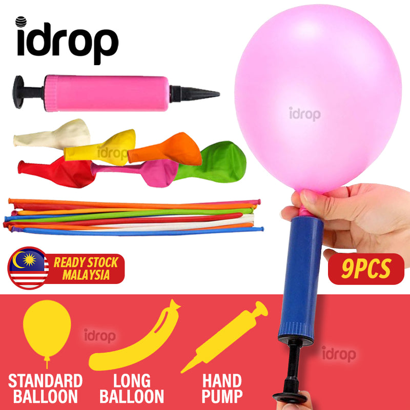 idrop 9pcs Party Balloon & Long party balloon With Air Pump