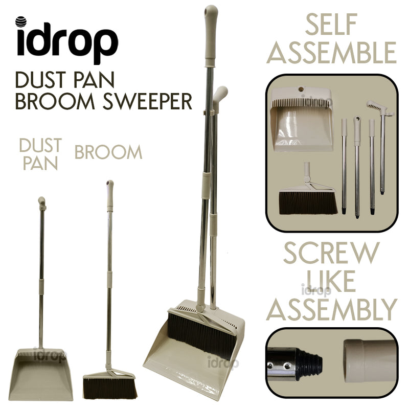 idrop 2 IN 1 Dustpan Broom Sweeper Cleaning Brush