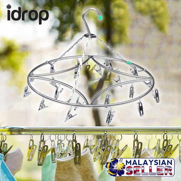 idrop High Capacity Multi-Hook Clipper Clothes Hanger