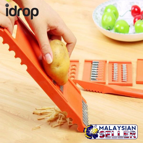 idrop Multifunction Multipurpose Slicing / Grinding / Chopping / Shredding Board ( Orange )