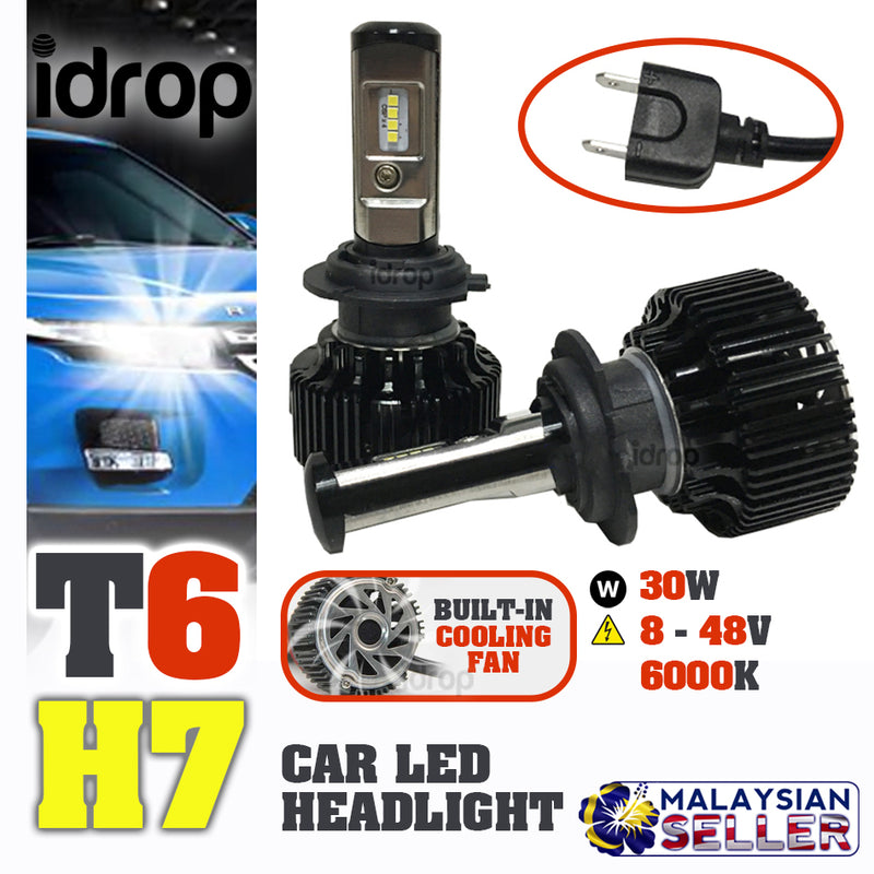 idrop  TURBO LED T6 [ H7 ) ]- Car Headlight Hi Lo Beam 30W EMC 8-48V 6000K