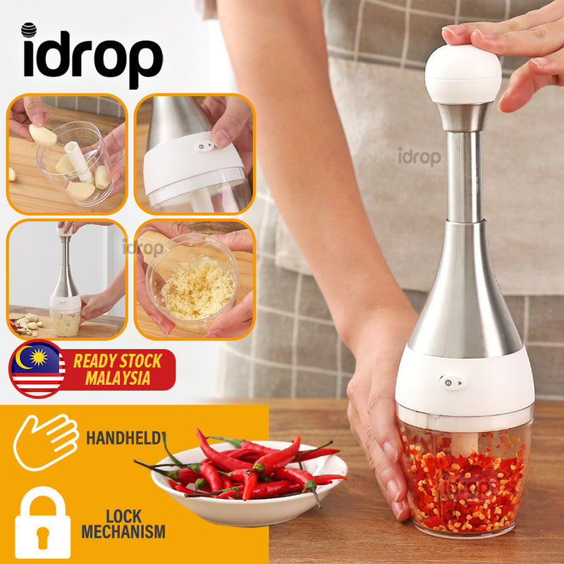 idrop Handheld Manual Press Blender Mixer Garlic Chopper / Alat Blender Tangan Jenis Tekan /