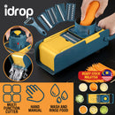 idrop Multifunctional Kitchen Vegetable Chopper Slicer & Shredder / Alat Penghiris & Pemotong Sayur Pelbagai Guna / 件套手推切菜器