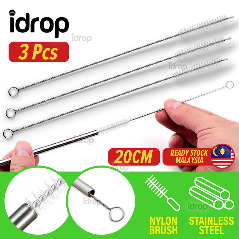 idrop [ 3pcs ] Stainless Steel Flexible Straw Cleaner
