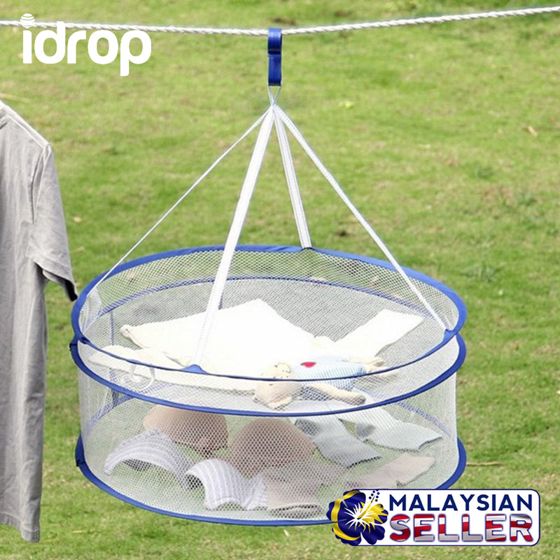 idrop Laundry Clothes Hanging Drying Net - Foldable and Portable (RANDOM COLOR)