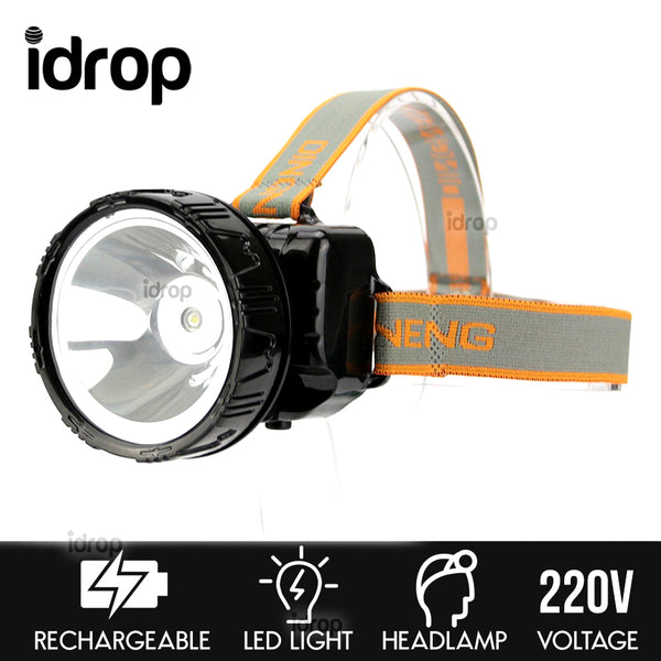 idrop Rechargeable LED Headlamp Flashlight - Outdoor Portable Head Mounted Light DN811