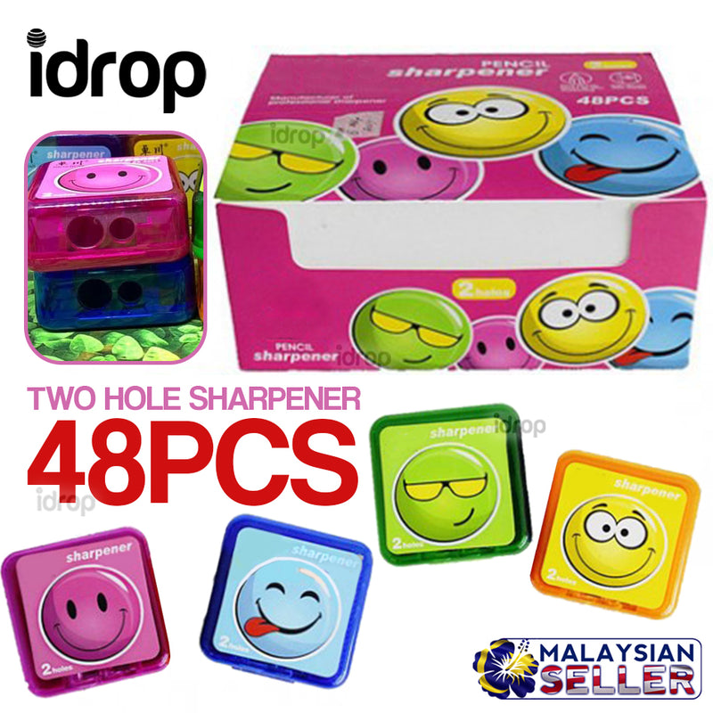 idrop Cartoon Face Square Sharpener [ 48pcs Box ]