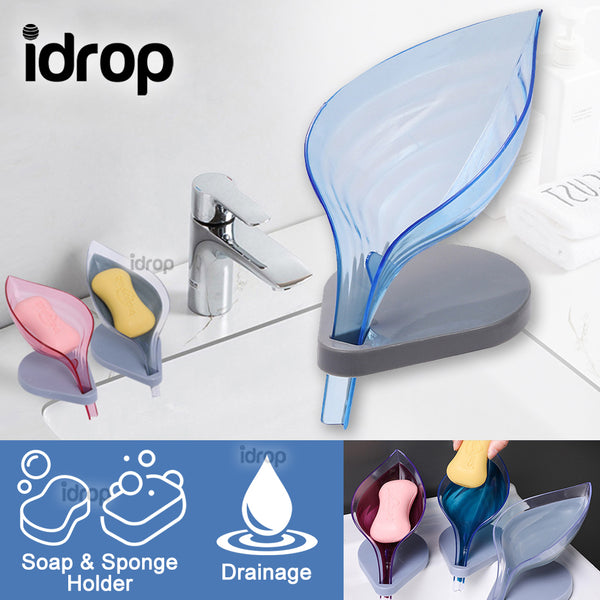 idrop Soap & Sponge Leaf Shape Shower Toilet Holder