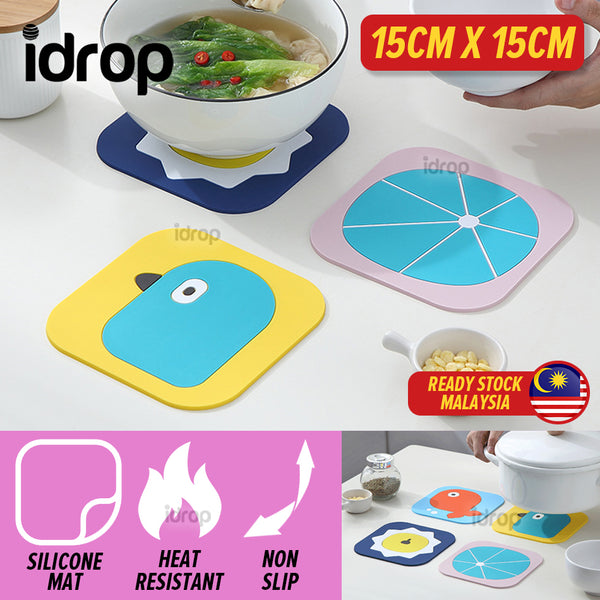idrop [ 15CM x 15CM ] Insulation Heat Resistant Silicone Mat Nonslip Pad
