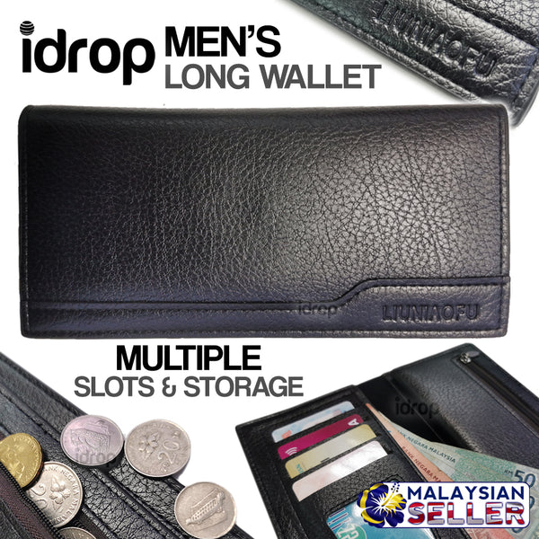 idrop Men's Fold Over Long Wallet Series [ LIUNIAOFU  ]