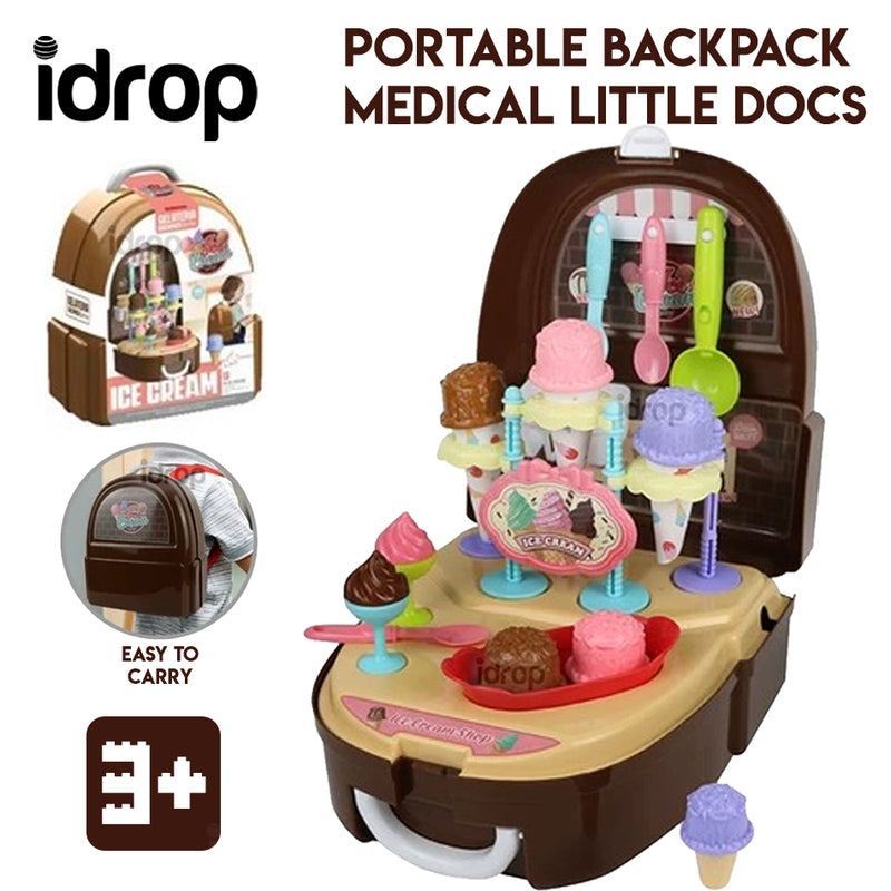 Idrop Portable Backpack Pretend Game Ice Cream Toys