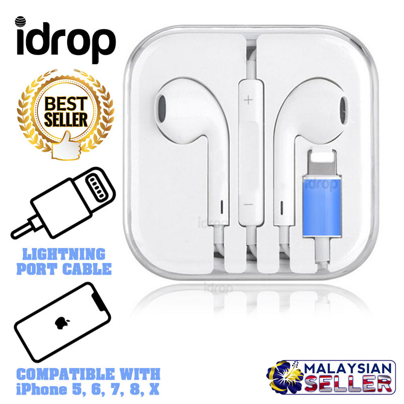 idrop Lightning Port Wired Earphone for iPhone 5 / 6 / 7 / 8 / X