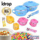 idrop CHILDREN BOWL SET - Eating Set with Spoon and Fork
