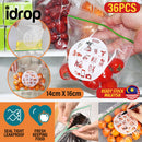 idrop [ 36PCS ] Fresh Keeping Sealed Food Packaging Zipper Bag [ 14cm X 16cm ] / Beg Bungkus Makanan / 小号密封袋14*16CM