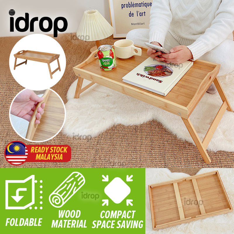 idrop WOODEN BAMBOO PALLET Foldable Lazy Table / Meja Lipat Kayu Buluh / 木质懒人桌子 [ 30CM x 50CM ]