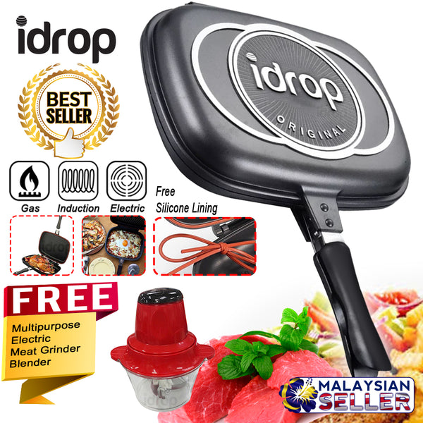 idrop COMBO 36CM Double Sided Frying Pan + FREE Multipurpose Electric Meat Grinder