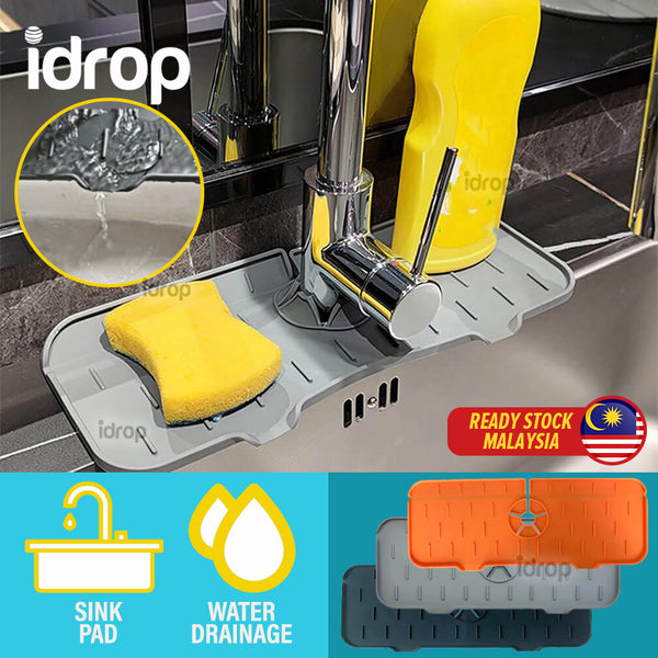 idrop Sink Silicone Faucet Splash Proof Draining Pad / Alas Sinki Basuhan Kepala Paip / 硅胶水龙头防溅水垫