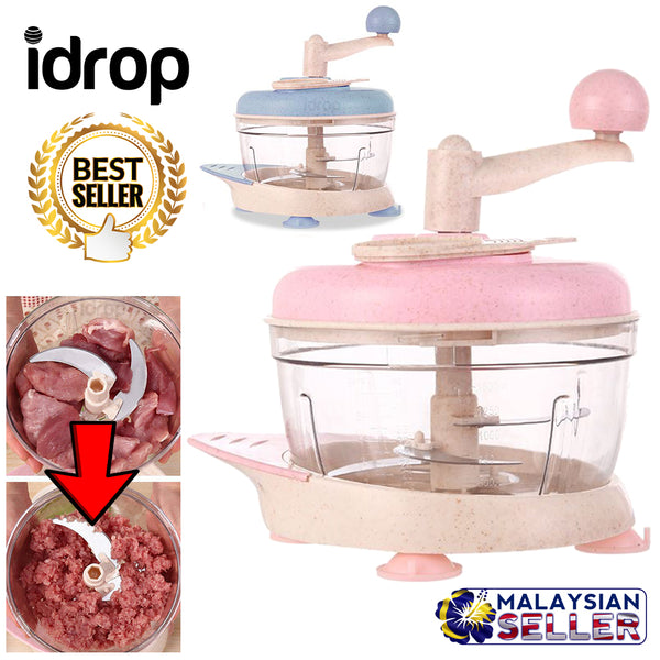 idrop MEAT & VEGETABLE GRINDER - Kitchen Hand Manual Blending Food Blender