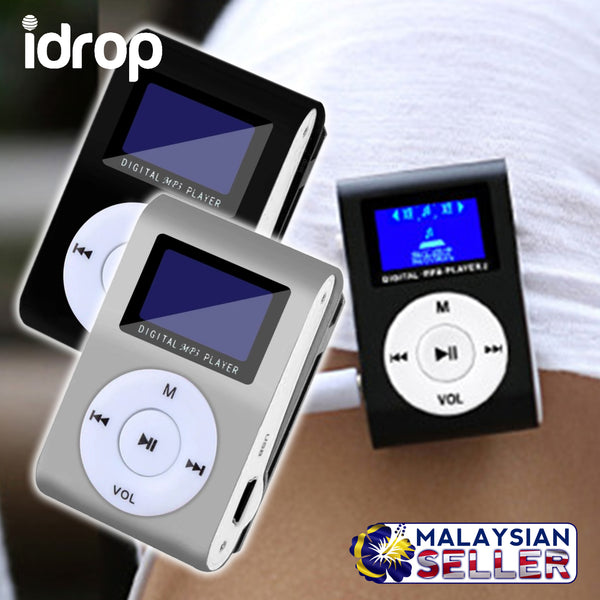 idrop Digital MP3 Player - Compact Multimedia Player with LCD Screen