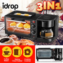 idrop 3 IN 1 Multifunctional Breakfast Maker Cooker Baking Oven & Coffee Maker