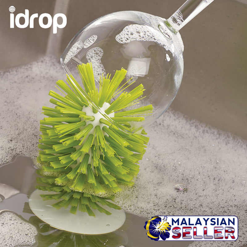 idrop Glass & Cup Washing and Cleaning Brush with Suction Base