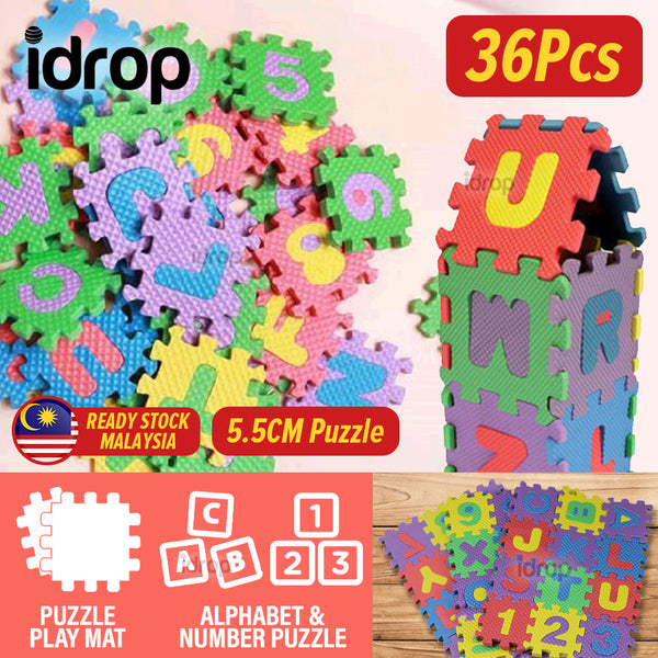 idrop [ 36pcs ] Kid's Children Alphabet & Number Mini Puzzle