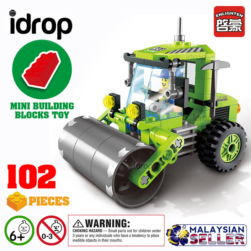 idrop ENLIGHTEN [ ROAD ROLLER ]- City Series Building Block Toy ( 102 pcs )