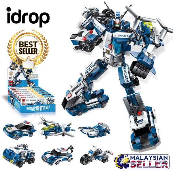 idrop [ ENLIGHTEN ] TRANSFORM MECHA Robot Police Transformer Toy