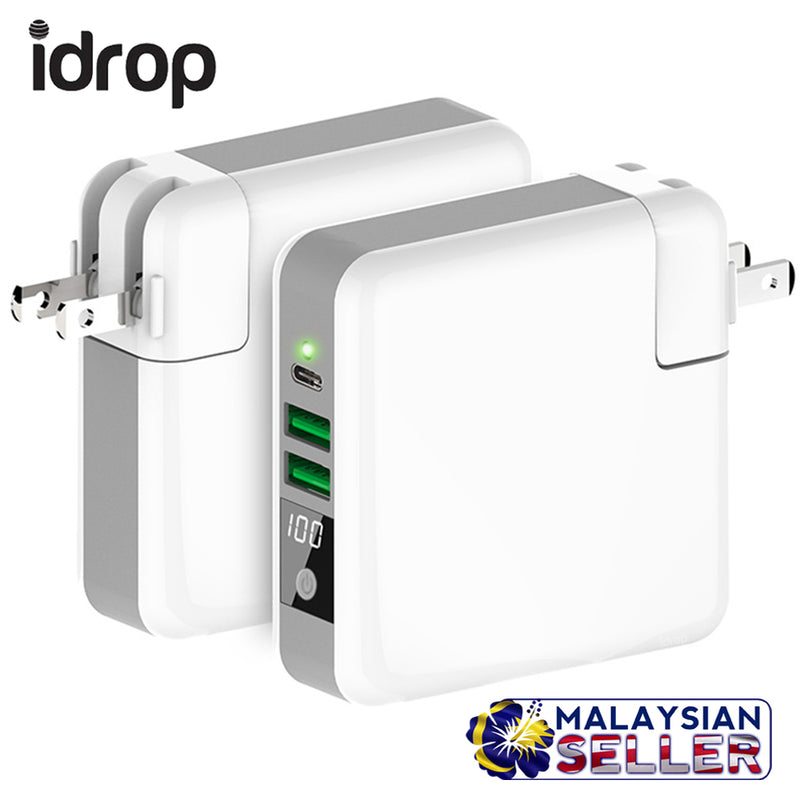 idrop MULTIPLE Travel Charging Powerbank - Qi Wireless & USB Cable Charging