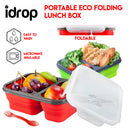 idrop 2 Grid Rectangle Portable Eco Folding Lunchbox Bento