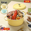 idrop [ 24CM ] Enamel Ceramic Saucepan Pot with Alloy Layer & Composite Bottom / Periuk Seramik Enamel / 24CM珐琅炖锅