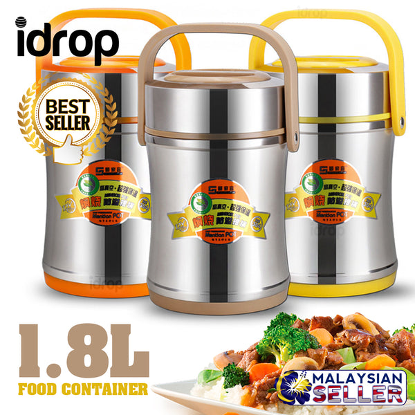 idrop 1.8L THERMOS LUNCH BOX - Stainless Steel Food Storage Container