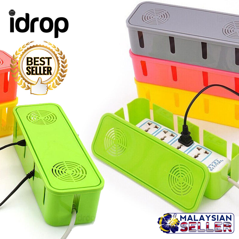 idrop POWER ORGANIZER - Extension Cord Cable Box Storage Manager