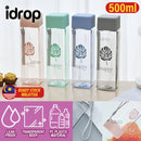 idrop [ 500ml ] Square Transparent Plastic Drinking Water Bottle / Botol Minuman Plastik / 500ML方形透明PC水壶