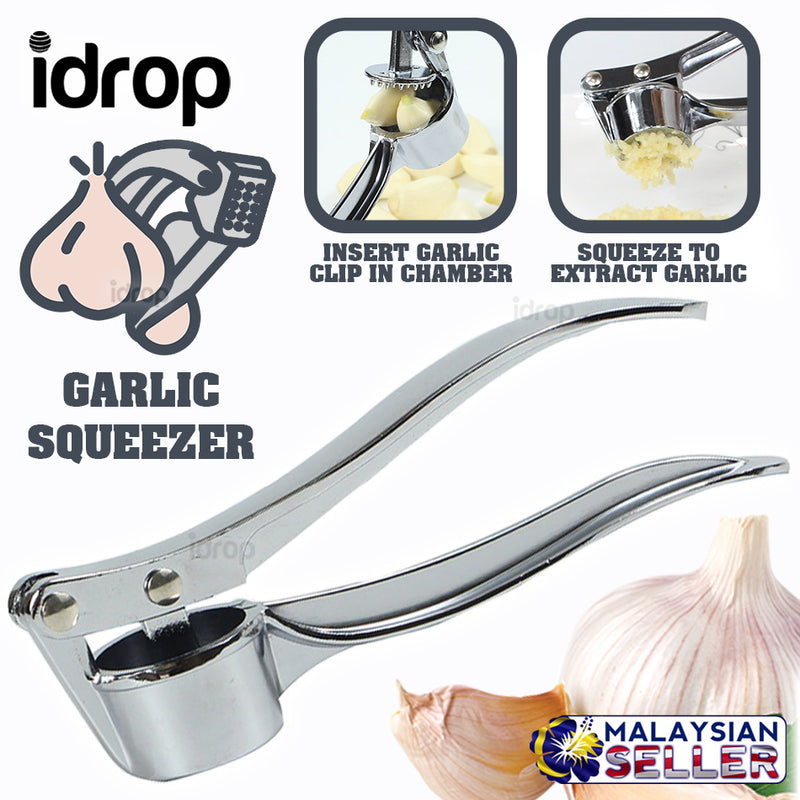 idrop GARLIC PRESS - Garlic Clip Hand Squeezer