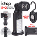 idrop 14+2 LED Flashlight - Camping Torch Light with Adjusting Head and Magnet Base