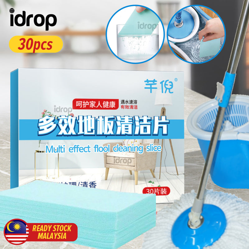 idrop [ 30pcs ] Multi Effect Floor Cleaning Slice Dissolvable Sheet / Kepingan Sabun Pencuci Lantai Senang Larut / 多效地板清洁片(30片装)(小鲸洗/芊倪)