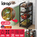 idrop 4 LAYER Multilayer Kitchen Storage Rack Shelf Drawer Basket